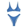 thumbnail image 4 of Traje de baño cómodo para mujer Traje de baño de bikini de color sólido con estilo OAVQHLG3B Store  lin121212, 4 of 4