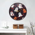 thumbnail image 2 of Yayeee Wall Clock Battery Operated 9.5" Silent Quartz Non-Ticking for Living Room Decor, White Halloween Ghosts, 2 of 8