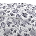 thumbnail image 3 of Grey Pouf Cover with Zipper, Floral Patterns Victorian Inspired Roses with Dark Flowers in Monochrome Graphic Print, Soft Decorative Fabric Unstuffed Case, 30" W X 17.3" L, Grey White, by Ambesonne, 3 of 5