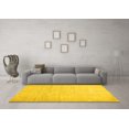 thumbnail image 3 of Ahgly Company Machine Washable Indoor Square Solid Yellow Modern Area Rugs, 7' Square, 3 of 4