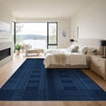 thumbnail image 3 of ODIKA 6'x9' Machine Washable Non-Slip Area Rug, Geometric Navy Blue High Traffic Rug with Pad, Blue, 1051645, 3 of 8