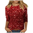 thumbnail image 2 of Shorts pour Femmes Mode Col Rond Manches Courtes Robe Pull Imprimée Manches Courtes Tailles : S-5TG, 2 of 5
