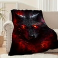 thumbnail image 5 of Wolf Head Printed Blanket - Soft, Lightweight Gift Blanket for Home, Office Or Travel - Multi-Purpose, All-Season, Tear-Resistant, Animal Print, 5 of 6