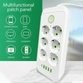 EU Plug Power Strip 2M Extension Cable Multiprise 6AC Outlets
