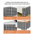 thumbnail image 5 of Black Plaid Bed Skirt Queen Size 16" Drop Black Gradient Line Check Geometric Ruffled Wrap Around Bed Skirts Adjustable Elastic Bedskirt Dust Ruffle for Queen Size Bed, 5 of 7