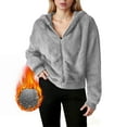 thumbnail image 2 of Enjoytime Winter Jackets for Women Solid Color Long Sleeve Hooded Zip Up Coat Fall Warm Casual Outerwear with Pockets, 2 of 7