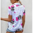 thumbnail image 4 of Camisa informal de temperamento con estampado floral de manga corta elegante y cómoda con cuello en V para mujer OAVQHLG3B Store lin121212, 4 of 5
