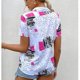 thumbnail image 4 of Camisa informal de temperamento con estampado floral de manga corta elegante y cómoda con cuello en V para mujer OAVQHLG3B Store lin121212, 4 of 5