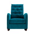 thumbnail image 2 of Accent Rocking Chair, Modern Tufted Upholstered High Back Armchair with Solid Wood Baseand Side Pocket, Comfortable Rocker Glider Chair for Nursery, Living Room, Bedroom, Blue, 2 of 7