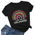 thumbnail image 2 of T-Shirt Femme Décontracté Imprimé Col Rond Couleur Unie Manches Courtes T-Shirt Femme Noir G, 2 of 3