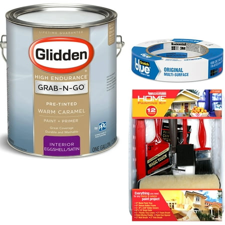 Reno Paint Mart >> Glidden High Endurance Grab-N-Go Warm Caramel Eggshell Interior Paint 1 Gallon with ScotchBlue Reno Paint Mart >> Glidden High Endurance Grab-N-Go Warm Caramel Eggshell Interior Paint 1 Gallon with ScotchBlue