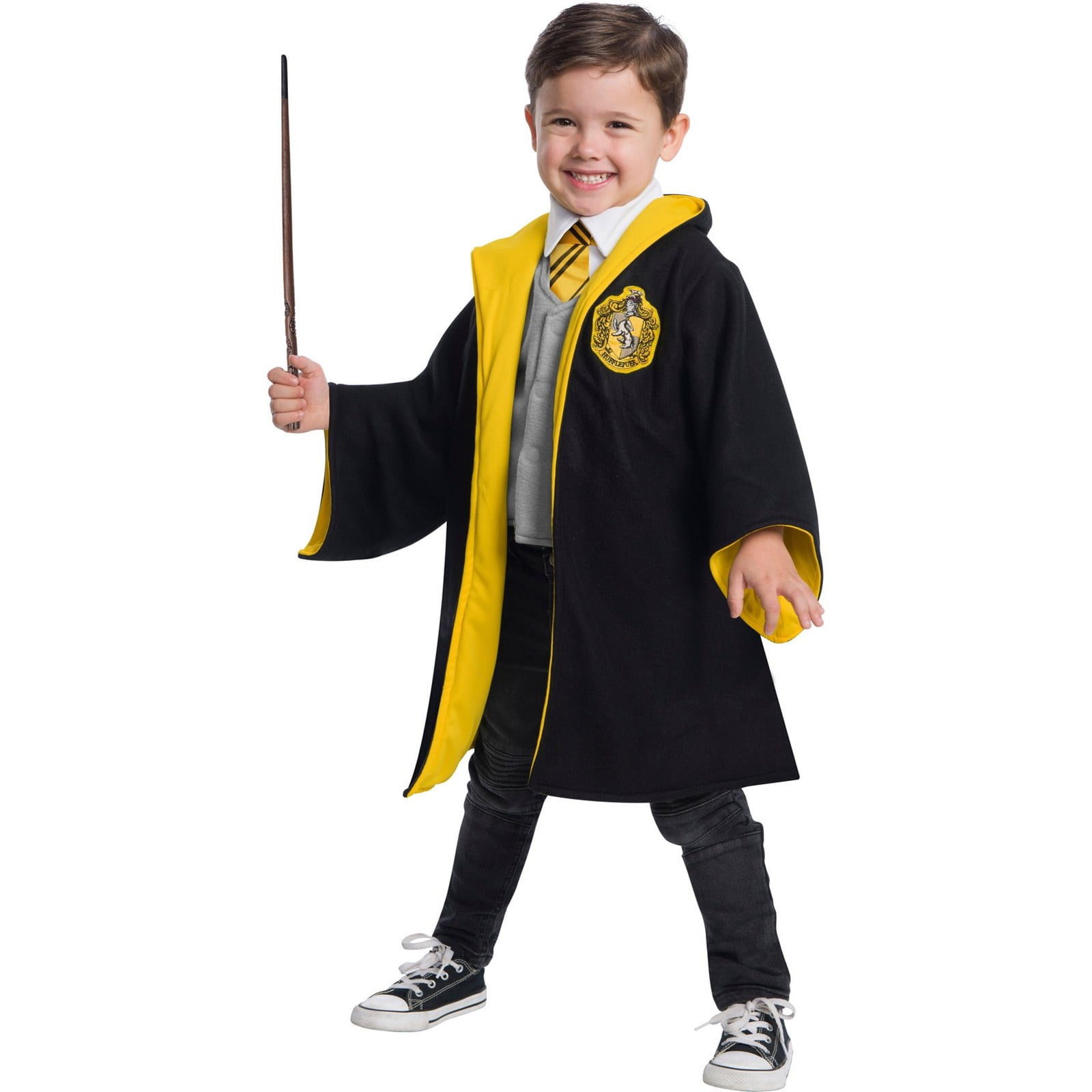 Boys HP Yellow Stripe Griffindor Fancy Dress Scarf Tie Socks Hat Glasses Wand 