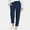 Blue, variant on Leggings for Women Pull on Denim Capris Solid Color Drawstring High Waist Pocket Loose Large Size Cotton Casual Pants