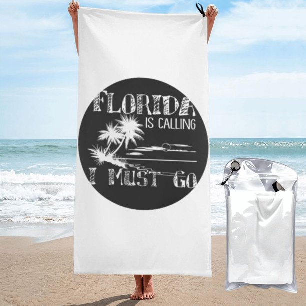 Florida me llama, debo irme, vacaciones divertidas en la playa, toalla de playa, toallas de baño de microfibra, manta de playa suave para desfiles, natación, yoga, mujeres y hombres