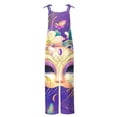 thumbnail image 5 of QATAINLAV Mardi Gras Outfit for Women Cotton Linen Sleeveless Adjustable Strap Jumpsuits Holiday Loose Wide Leg One Piece Pants with Pockets Multicolor S Weekly Sale, 5 of 6