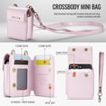 thumbnail image 5 of ELEHOLD Universal Mini Bag Wallet Phone Case, Luxury PU Leather RFID Blocking Card Holder Magnetic Snap Mini Bag Wallet Phone Case with Strap for Samsung Z Flip 7/6/5/4/3 Moto Razr/Air Pods,Pink, 5 of 11