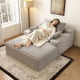 thumbnail image 5 of Howcool Chaise Lounge Chair Indoor, Corduroy Boneless Sofa Bed, Deep Seat Sleeper Couch Reading Chairs, Cloud Sofas Couches for Living Room, No Assembly Required Gray, 5 of 6