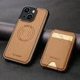 thumbnail image 2 of Compatible with Magsafe for iPhone 14 Plus Wallet Case Magnetic Card Holder, RFID Blocking 2 in 1 Detachable Kickstand Premium PU Leather Shockproof Back Phone Case for Women Men,Brown, 2 of 10