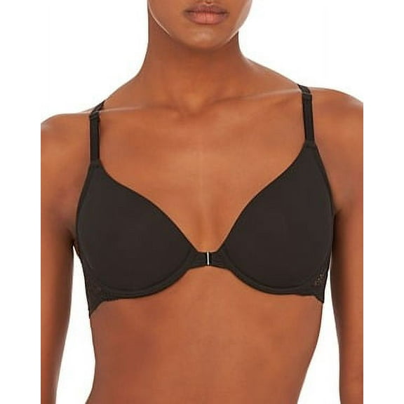 Natori BLACK Lush Front Close Contour Underwire Bra, US 34B, UK 34B NWOT