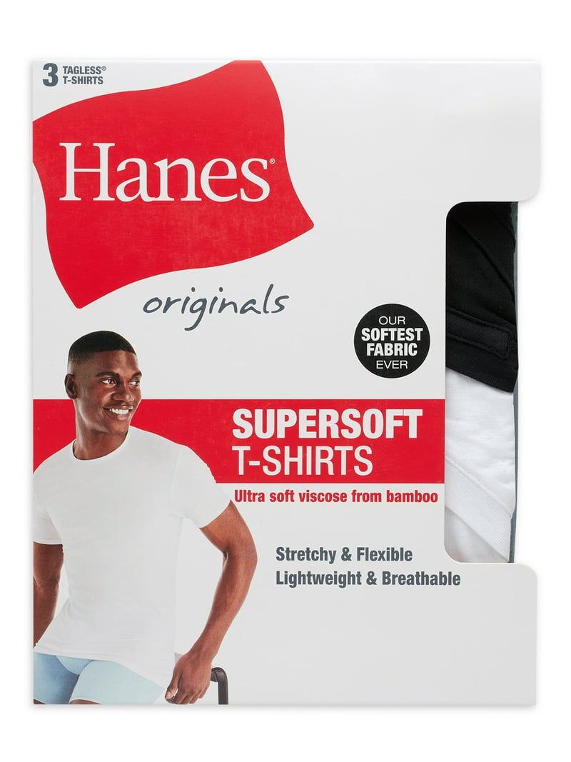 Hanes Originals SuperSoft Men's Crewneck T-Shirts, 3-Pack