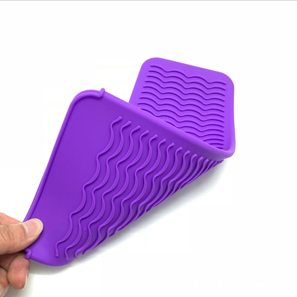 Funda de silicona para plancha de pelo con aislamiento térmico, almohadilla de aislamiento térmico multiusos para belleza y peluquería, bolsa de almacenamiento de silicona para plancha de pelo
