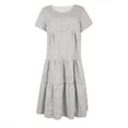 thumbnail image 5 of Summer Dresses for Women Plus Size,Women Tunic Dresses Polka Dot Casual V Neck Short Sleeve Skater Dress Elegant A-Line Pleated Flowy Swing Dress Knee Length Midi Dress Ladies, 5 of 6