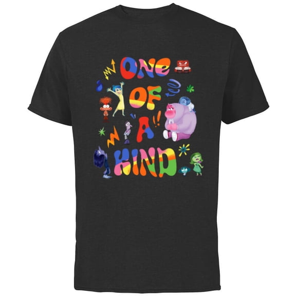 Disney and Pixar’s Inside Out 2 Emotions One of a Kind- Short Sleeve Cotton T-Shirt for Adults - Customized-Black