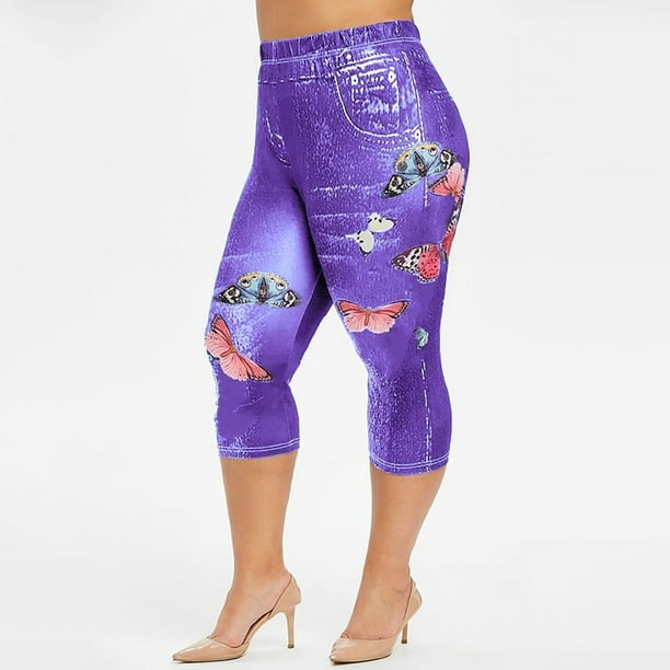 SySea Summer Denim Leggings Print Capris Pants For Women Walmart