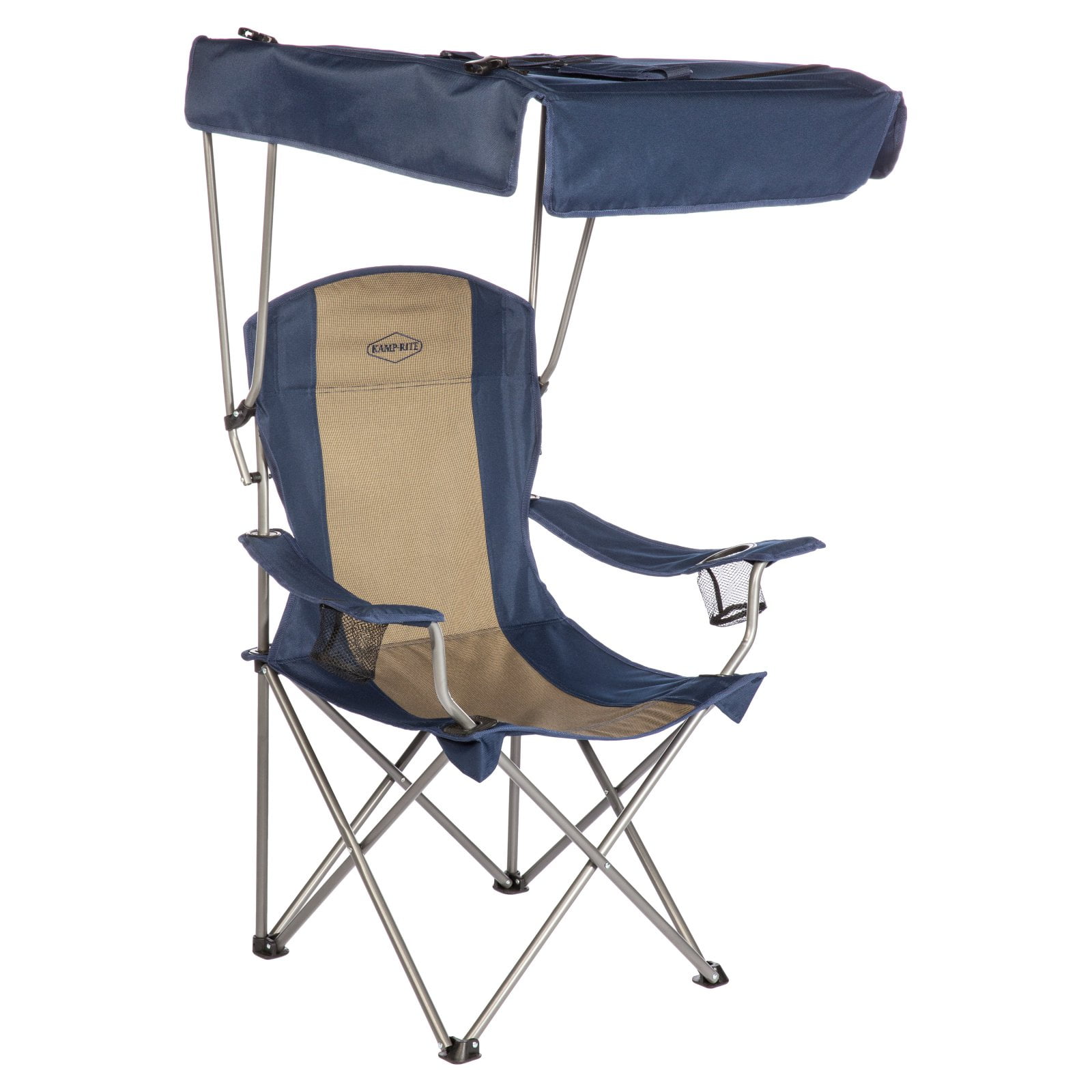 ALPHA CAMP Camp Chairs with Shade Canopy Chair Folding Camping Recliner Support 350 LBS 