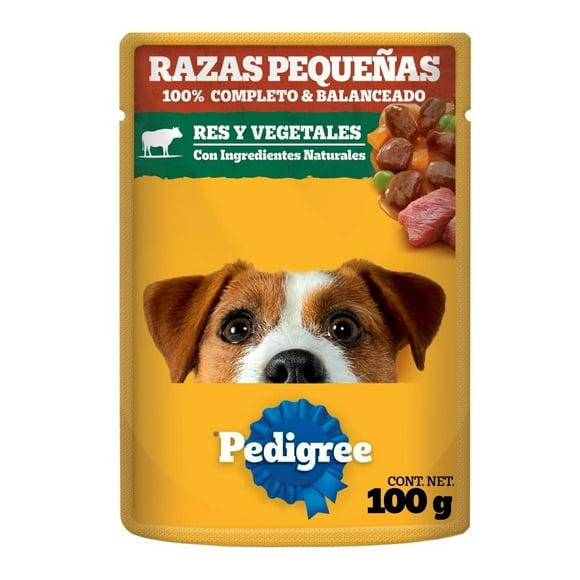 Alimento para Perro Pedigree Adulto Razas Pequeñas Res y Vegetales en Filetes 100 g
