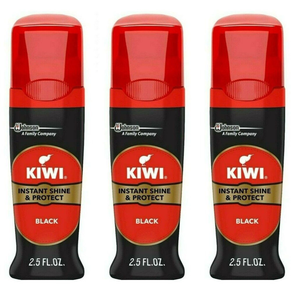3 KIWI Instant Shine &amp; Protect, Black Liquid Shoe Polish