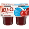 Jell-O Cherry Refrigerated Sugar Free Ready-to-Eat Jello Cups Gelatin Snack, 4 Count Plastic Cups