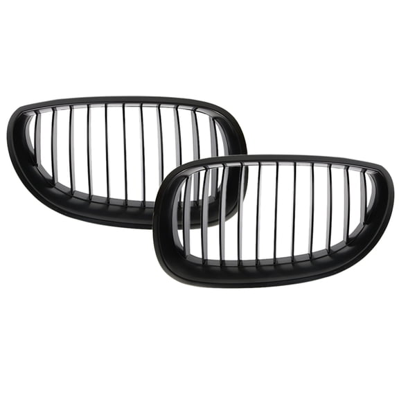 Pair Matte Black Front Kidney Grille for BMW E60 E61 5 Serie M5 03-09