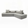 thumbnail image 2 of [Modern Minimalist Boucle Teddy Fabric 128" Four-Seater Modular Sofa], 2 of 21