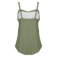 thumbnail image 5 of Duoif Spaghetti Strap Tank Tops for Women Loose Fit Pleated Square Neck Sleeveless Shirt Curved Flowy Vest Basic Cotton Tee Womens Summer Tops Green S, 5 of 7