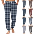 thumbnail image 2 of IAJDKMEK Men's Plaid Flannel Lounge Pants - Lightweight Sleep Bottoms with Pockets & Drawstring, Perfect Mens Casual Pants and Pajama Bottoms, Cozy Men's Pajamas,Beige L, 2 of 7
