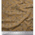 thumbnail image 1 of Soimoi Brown polyester Crepe Fabric Crossbone & Skull Halloween Fabric Prints By Yard 42 Inch Wide, 1 of 1