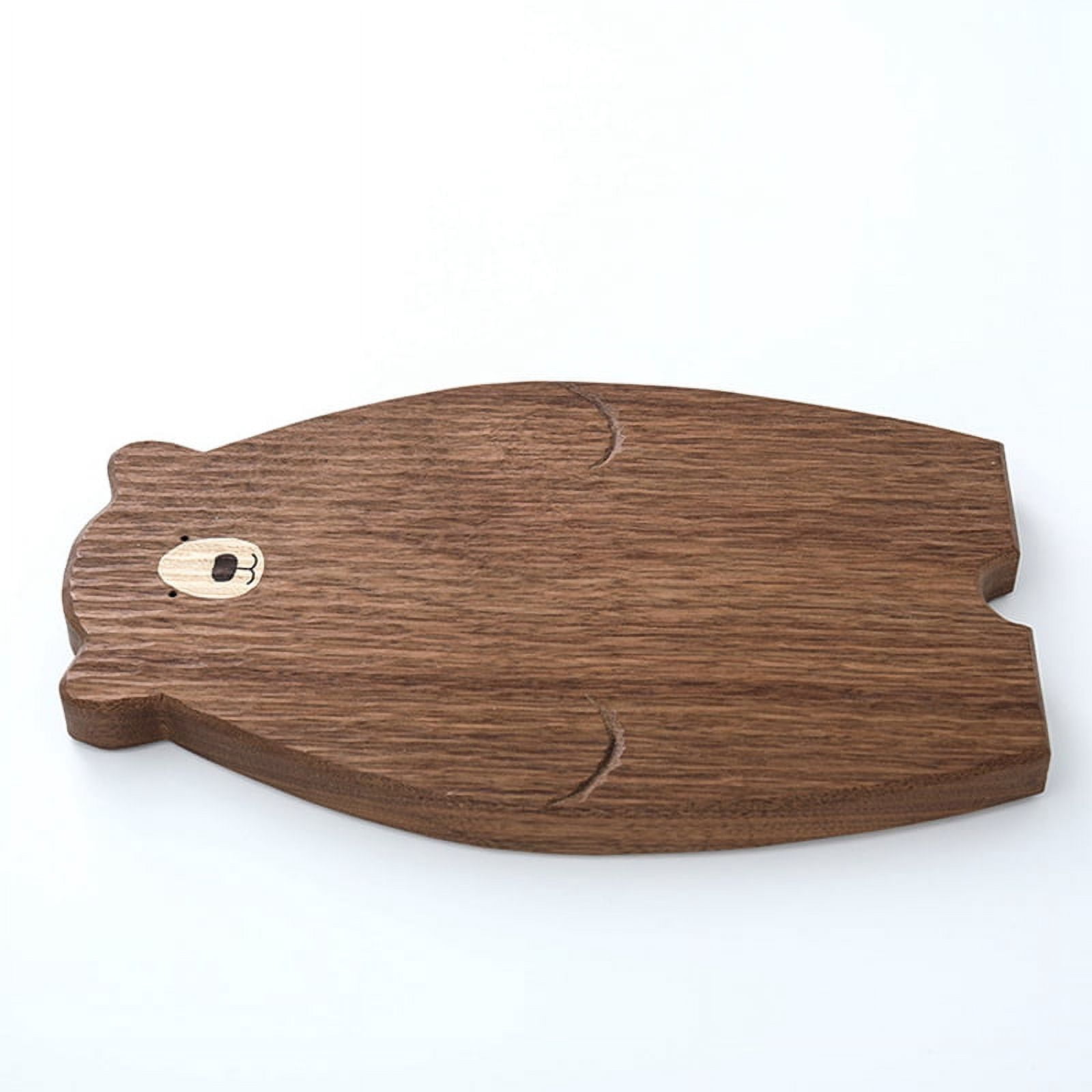 Wooden Board Cutting Board Cute Bear-Shaped Bread Tray Black Walnut Kitchen Board,Brown