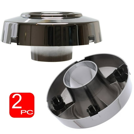 - (SET OF 2 PIECE) CHROME FRONT CENTER CAP, Aftermarket Fits 1999-2004 FORD F350 SUPER DUTY 1-ton 4X4 4WD DUALLY, HUB (Replaces F81Z-1130-HB, F81Z1130HB; Chrome plated Plastic)