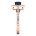thumbnail image 3 of Solitaire with Accents Engagement Ring for Women - 1.335ct Natural London Blue Topaz in 14K Rose Gold Promise Ring, 3 of 6
