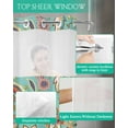 thumbnail image 4 of No Hook Shower Curtain with Snap in Liner, Vintage Colorful Paisley Flowers Traditional Floral Teal Shower Curtains for Bathroom, Washable Shower Curtain Liner Set with Mesh Top Window, 36"x72", 4 of 6