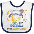 thumbnail image 3 of Inktastic I Love My Peepaw to the Moon and Back Cute Sheep Boys or Girls Baby Bib, 3 of 4