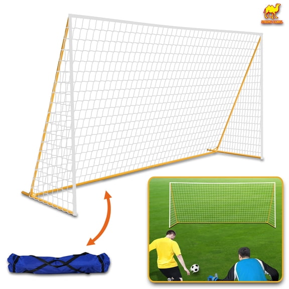 Sunny 12' x 6' Portable Soccer Goal Football Goal Sport Training Sets Quick Set-Up（White Net）
