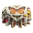 thumbnail image 4 of Beige Butterfly Moth Pattern Round Tablecloth 60"x60",Wrinkle Wipeable Table Cloth for Kitchen Dining Room Picnic Patio Party, 4 of 6