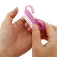 thumbnail image 2 of Unique Bargains 1 Pc Durable Translucent Horn Nail Brush for Cleaning Fingernails 2.44"x1.38" Pink, 2 of 6