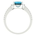 thumbnail image 4 of 2.27 ct Oval Cut Simulated Turquoise with Simulated Diamond Halo Accents 18K White Gold Womens Engagement Ring, 4 of 5