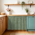 thumbnail image 5 of Dark Green Small Cabinet Curtains 10"W x 11"L, Farmhouse Vintage Green Solid Color Modern Sink Skirt Dust-Proof Short Curtain for Bathroom Vanity Storage Cubby Desk, Self Adhesive Privacy Drapes, 5 of 9