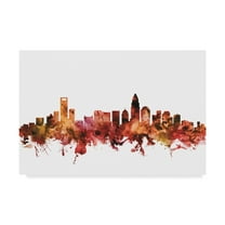 Trademark Fine Art 'Charlotte North Carolina Skyline Red' Canvas Art by Michael Tompsett