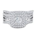 thumbnail image 3 of Diamond Ring And Wedding Band Set White Gold 14K 1.10ctw Halo Infinity Style, 3 of 4