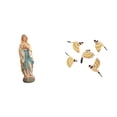 thumbnail image 1 of Estatua de María, figura de resina de con pájaro de madera, arte mural para exhibición duradera, ideal para regalar, decoración de, 1 of 8